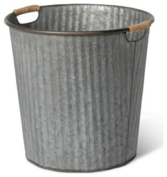 Galvanized Large Metal Garden Bucket Planter Farmhouse Outdoor Pots