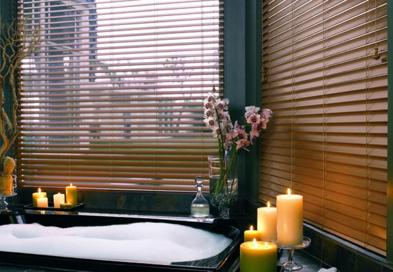 Example of a large transitional master green tile light wood floor drop-in bathtub design in Baltimore with flat-panel cabinets, green cabinets, a two-piece toilet, green walls, a drop-in sink and tile countertops