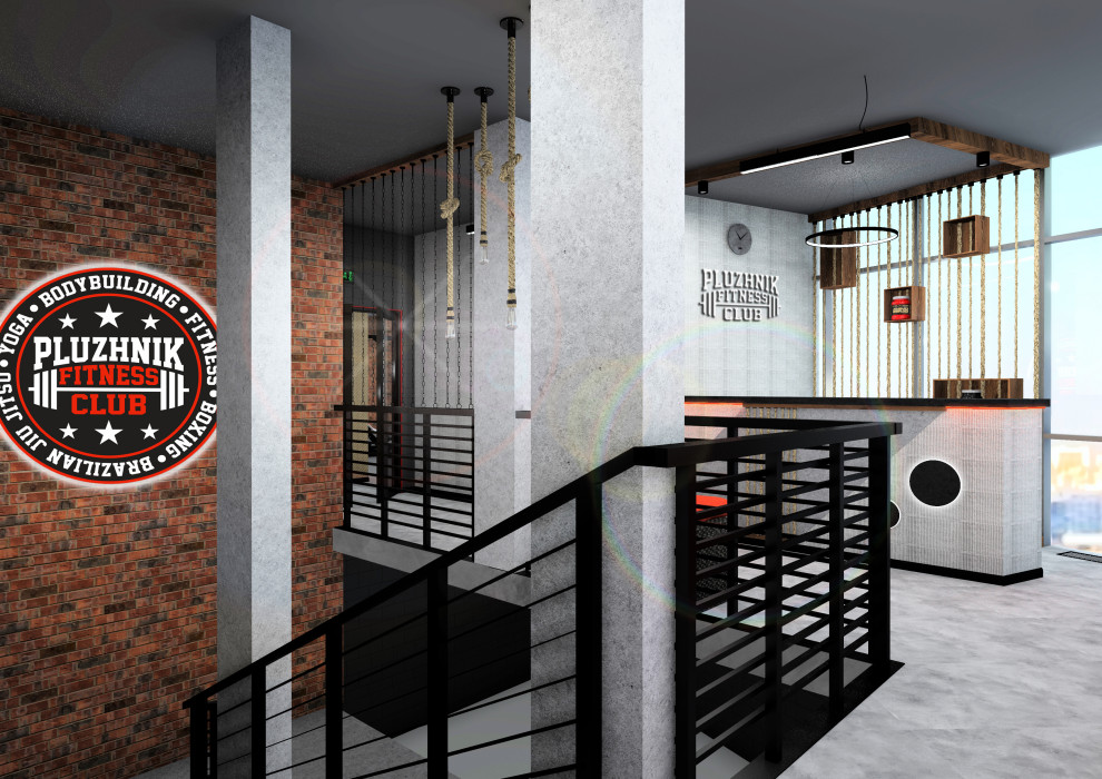 эскиз фитнес клуба для сети PLUZHNIK FITNESS CLUB