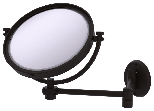 8" Wall-Mount Extending Twist Makeup Mirror 5X Magnification, Oil Rubbed Bronze
