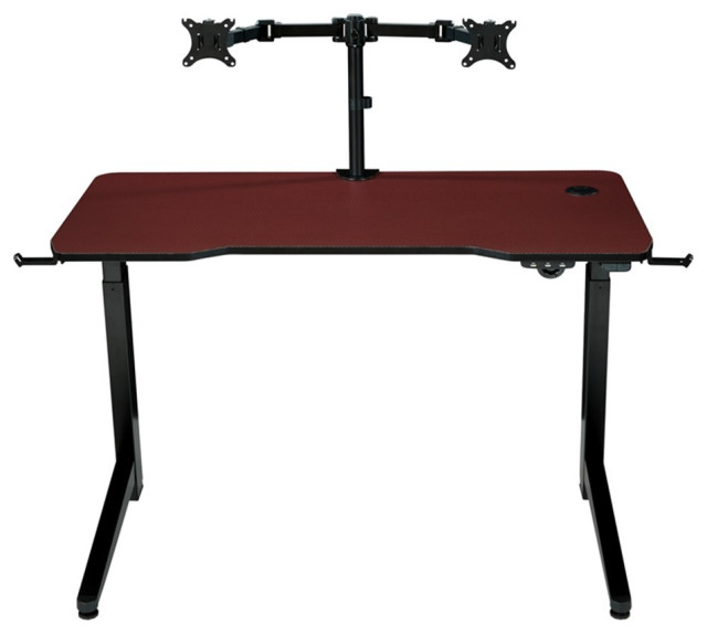 Arena 1337 Battlestation Electric Gaming Desk in Red Engineered Wood ...