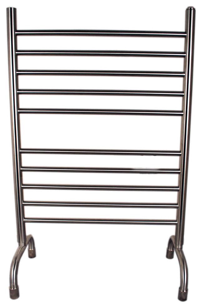 Amba Solo Freestanding Towel Warmer, Brushed Modern Towel Warmers