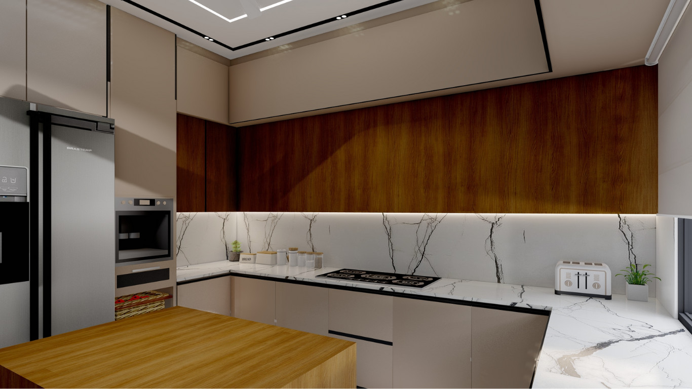 Mid-Century Modern Kitchen Space in Uxbridge