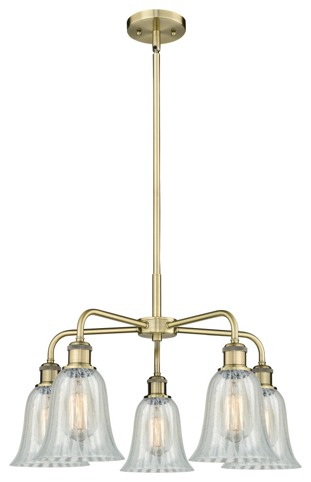 Hanover 5-Light 24" Stem Chandelier, Antique Brass Finish - Industrial ...