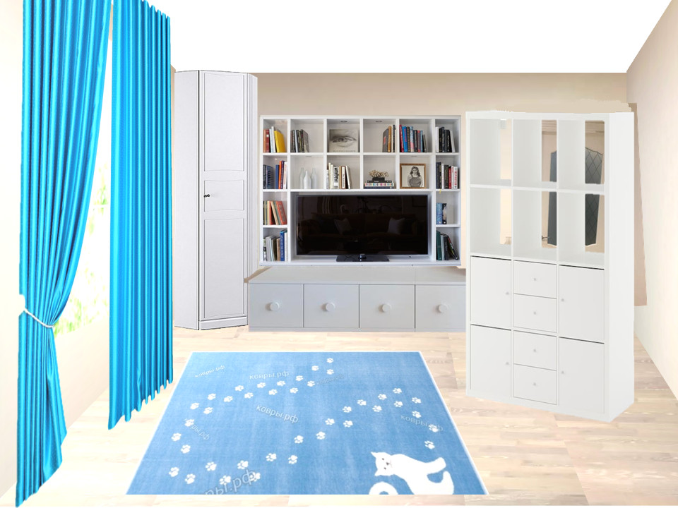 Зонирование комнаты на Детскую и Гостиную