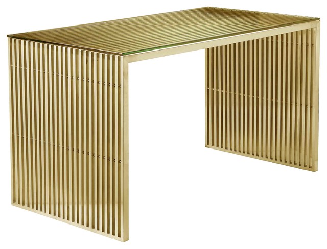 Lux 59" Desk, Gold
