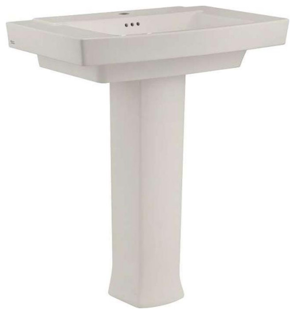 American Standard 30" FireClay Pedestal Bathroom Sink in Linen, 0328100.222 Contemporary