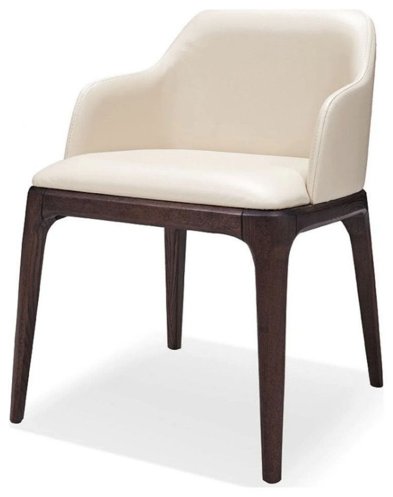 Gia Modern Cream Eco-Leather Dining Chair, Set of 2 - Transitional ...