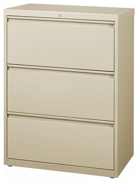 Hirsh 36-in Wide HL8000 Series Metal 3 Drawer Lateral File Cabinet Putty/Beige