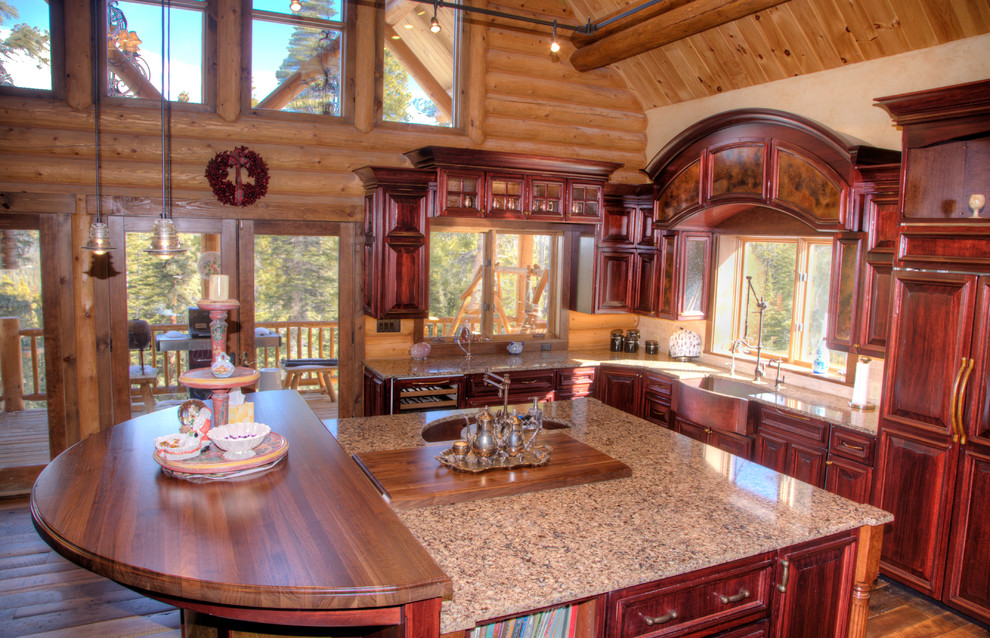 Inspiration for a rustic kitchen remodel in Denver