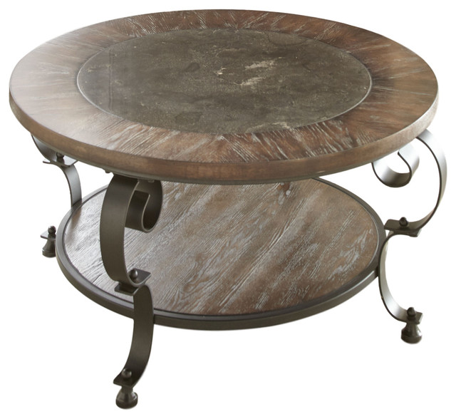Mulberry Round Cocktail Table Mediterranean Coffee Tables by