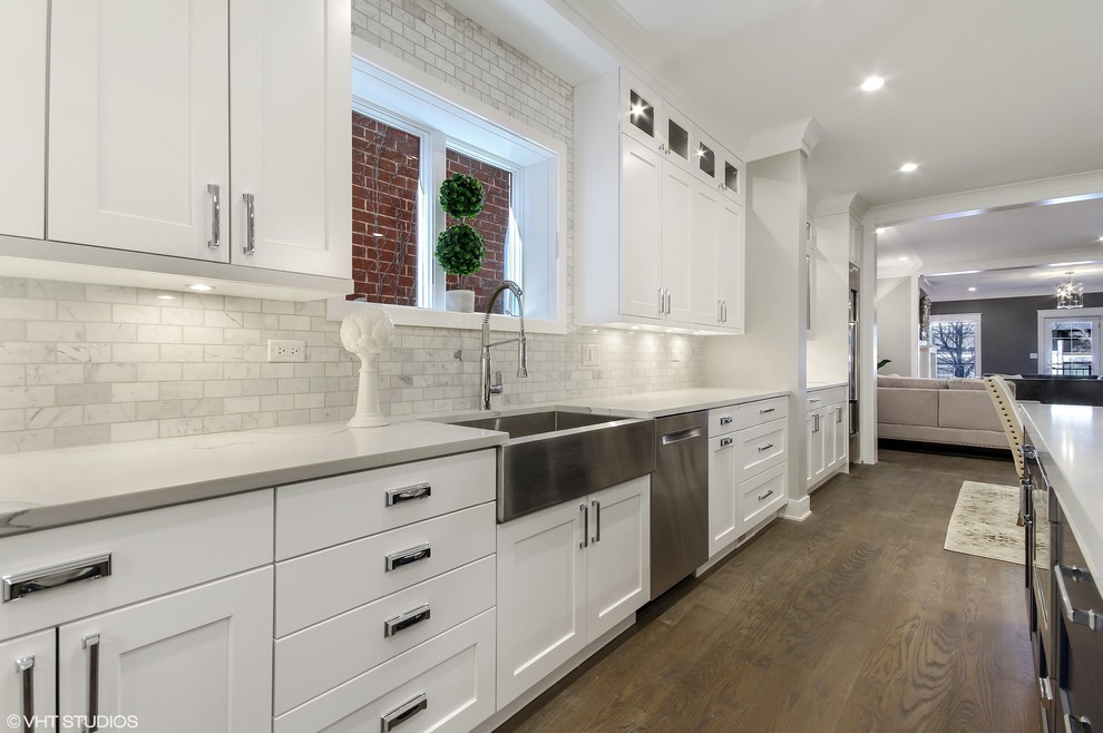 Example of a transitional kitchen design in Chicago