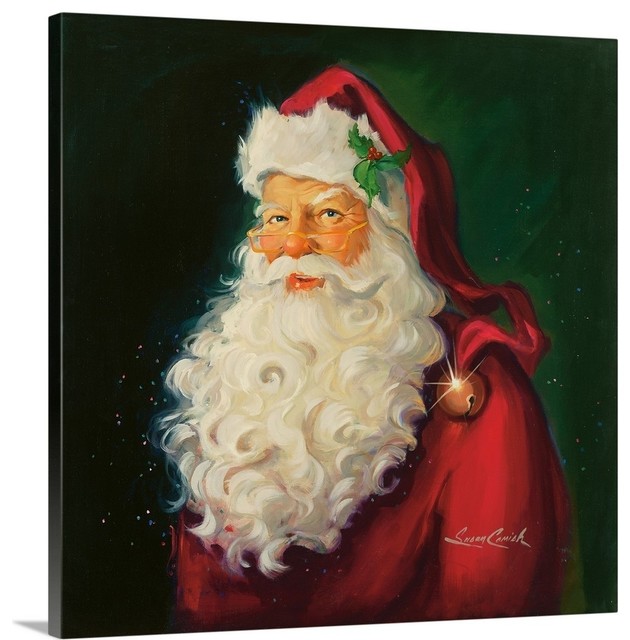 "Santa" Wrapped Canvas Art Print, 30"x30" Contemporary Prints And
