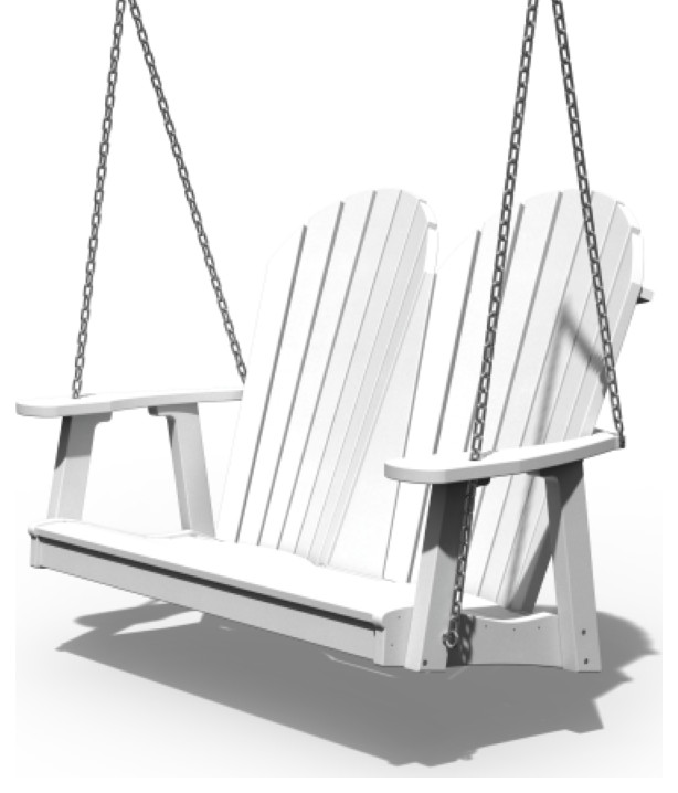 Poly Lumber Adirondack Hanging Swing, 4 Foot Contemporary Porch