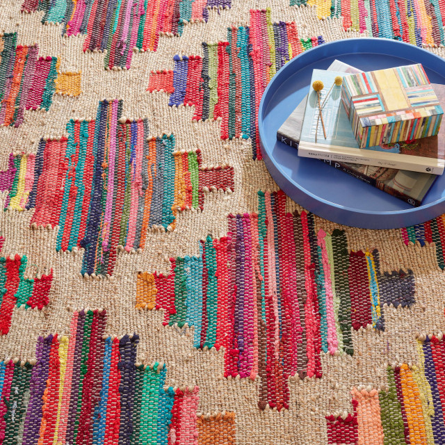 Mod Chindi Multi Woven Jute Rug, Multi, 2x3, 5x8 Southwestern Area