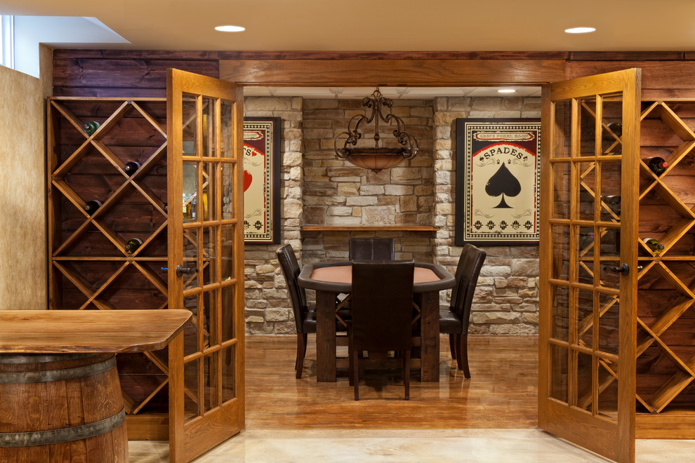 Photo of a traditional wine cellar in Chicago.