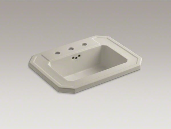 KOHLER Kathryn(R) drop-in bathroom sink with 8" widespread faucet holes