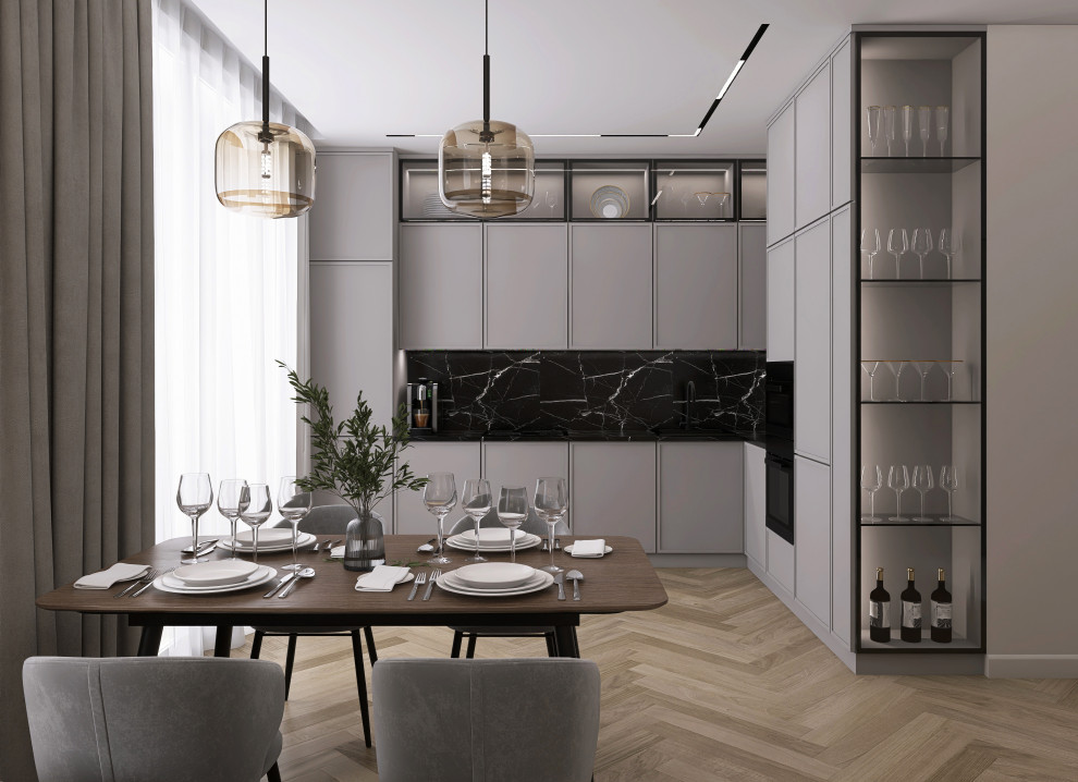 Современная кухня-гостиная (евродвушка)