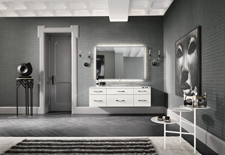 Inspiration for a large transitional single-sink bathroom remodel in Moscow with a floating vanity
