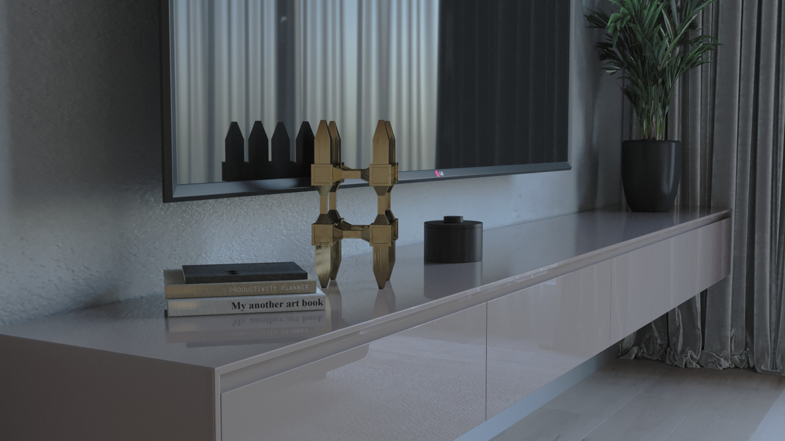 3д визуализация спальни