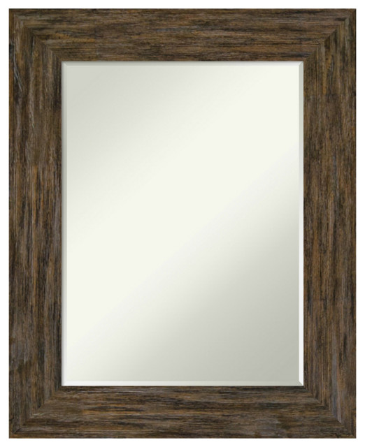 Fencepost Petite Bevel Wood Wall Mirror 25 x 31 in. Rustic Wall