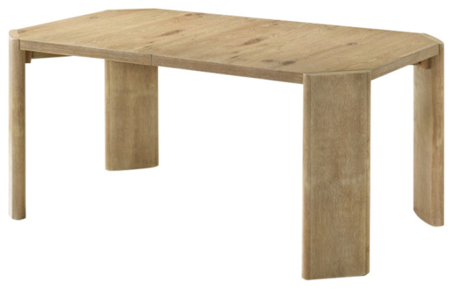 Magnus Oak Finish 84" Extendable Rectangular Dining Table ...