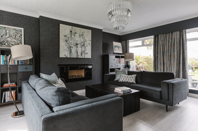 Masculine Lounge contemporary-living-room