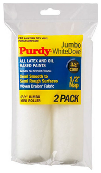 Purdy 140624010 White Dove with 1/4 Nap Jumbo Mini Roller Replacements Case of 6 4-1/2 