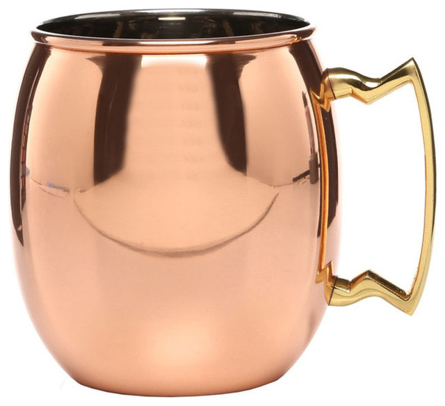 Moscow Mule Mug with Brass Handles Contemporary Cocktail Glasses