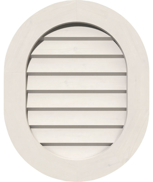 Vertical Round Ended PVC Gable Vent, 1"x4" Flat Trim Frame