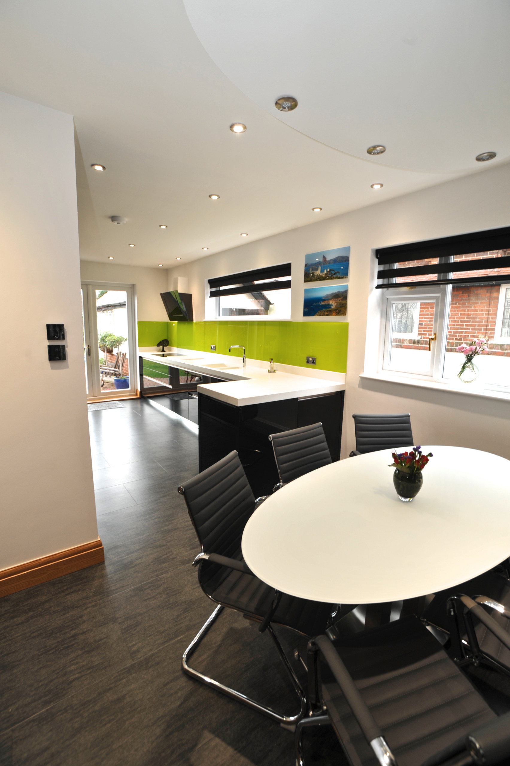 High Gloss Black Handleless Kitchen