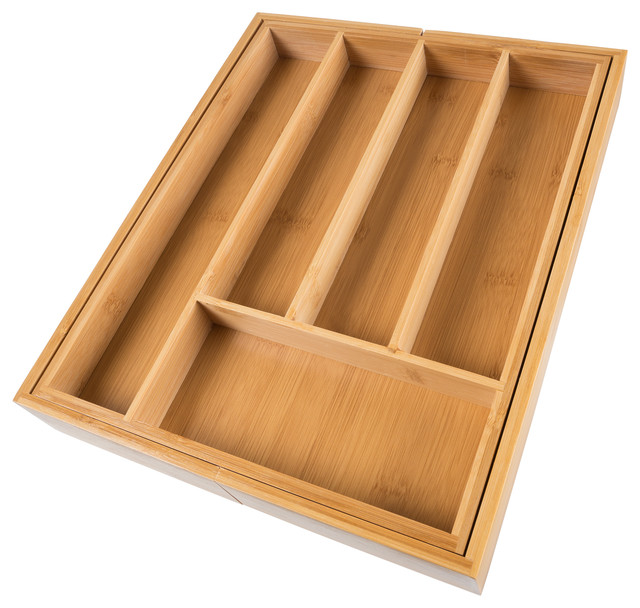 Lavish Home Bamboo Expandable Utensil Drawer Organizer