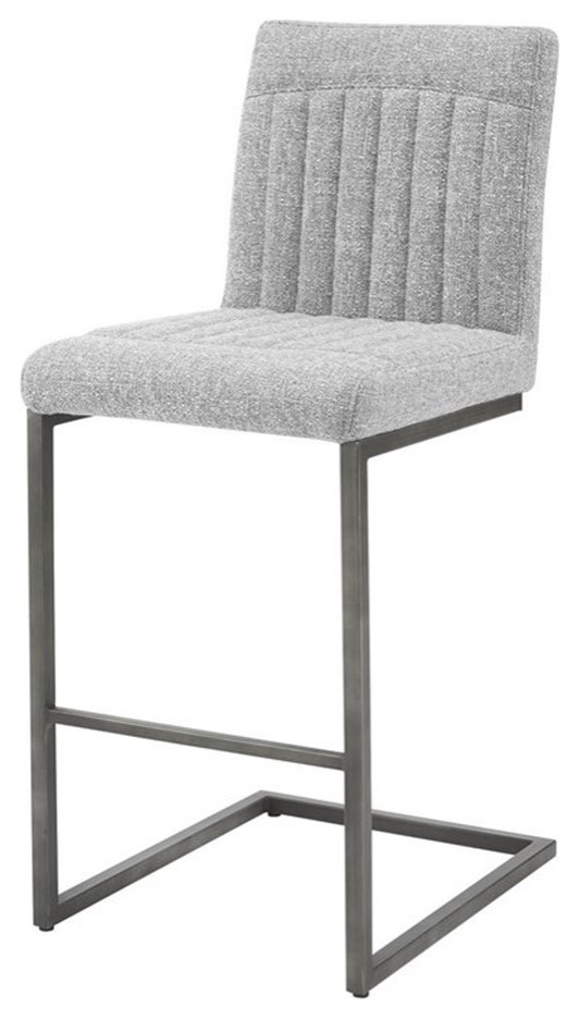 New Pacific Direct Ronan 26" Fabric Counter Stool Blazer Light Gray
