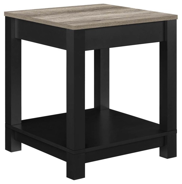 End Table, Black and Sonoma Oak Finish  Contemporary  Side Tables And End Tables  by ShopLadder