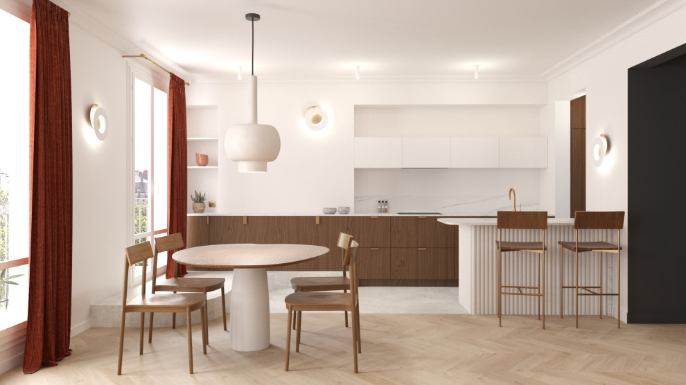 Projet - Cuisine et salle à manger - Vue 3D