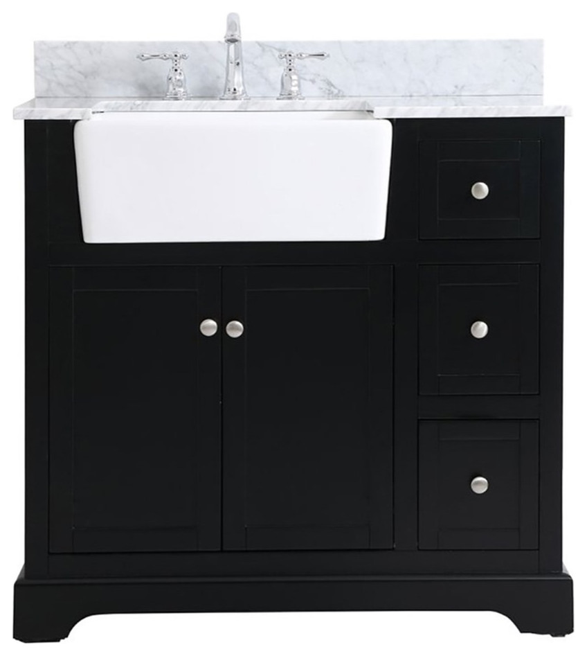 Elegant Decor Franklin 36" Wood Single Bathroom Vanity with Backsplash
