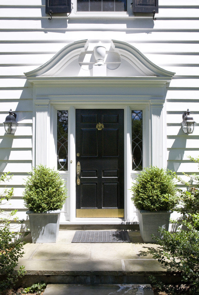 Inspiration for a traditional front door in DC Metro with a single front door.