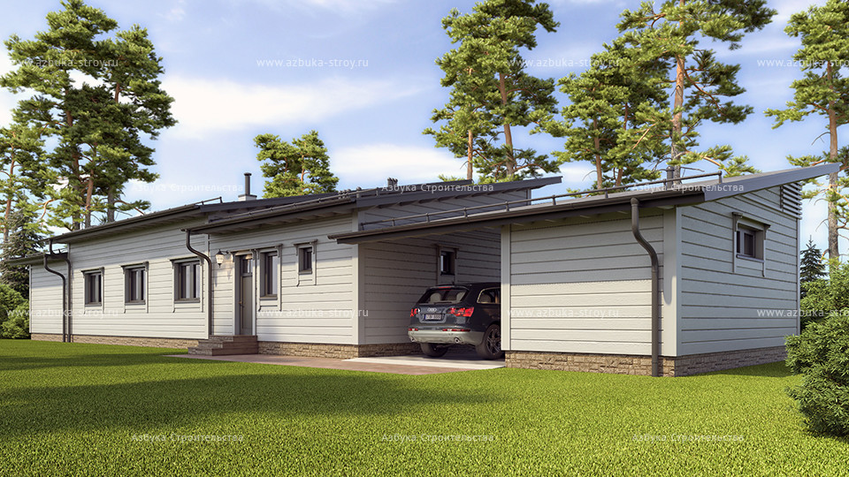 Одноэтажный дом в скандинавском стиле