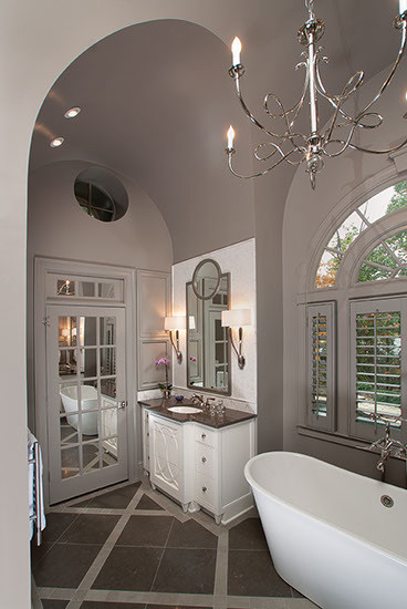 Barrel Vaulted Ceiling In Master Bathroom Modern