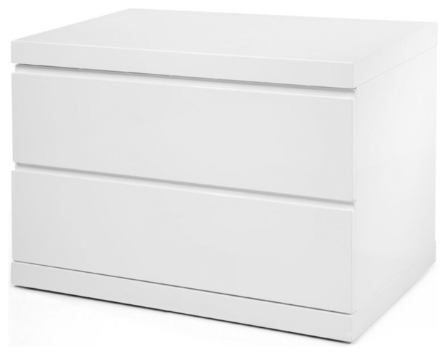 Anna Small High Gloss White Night Stand Contemporary Nightstands And Bedside Tables By Whiteline