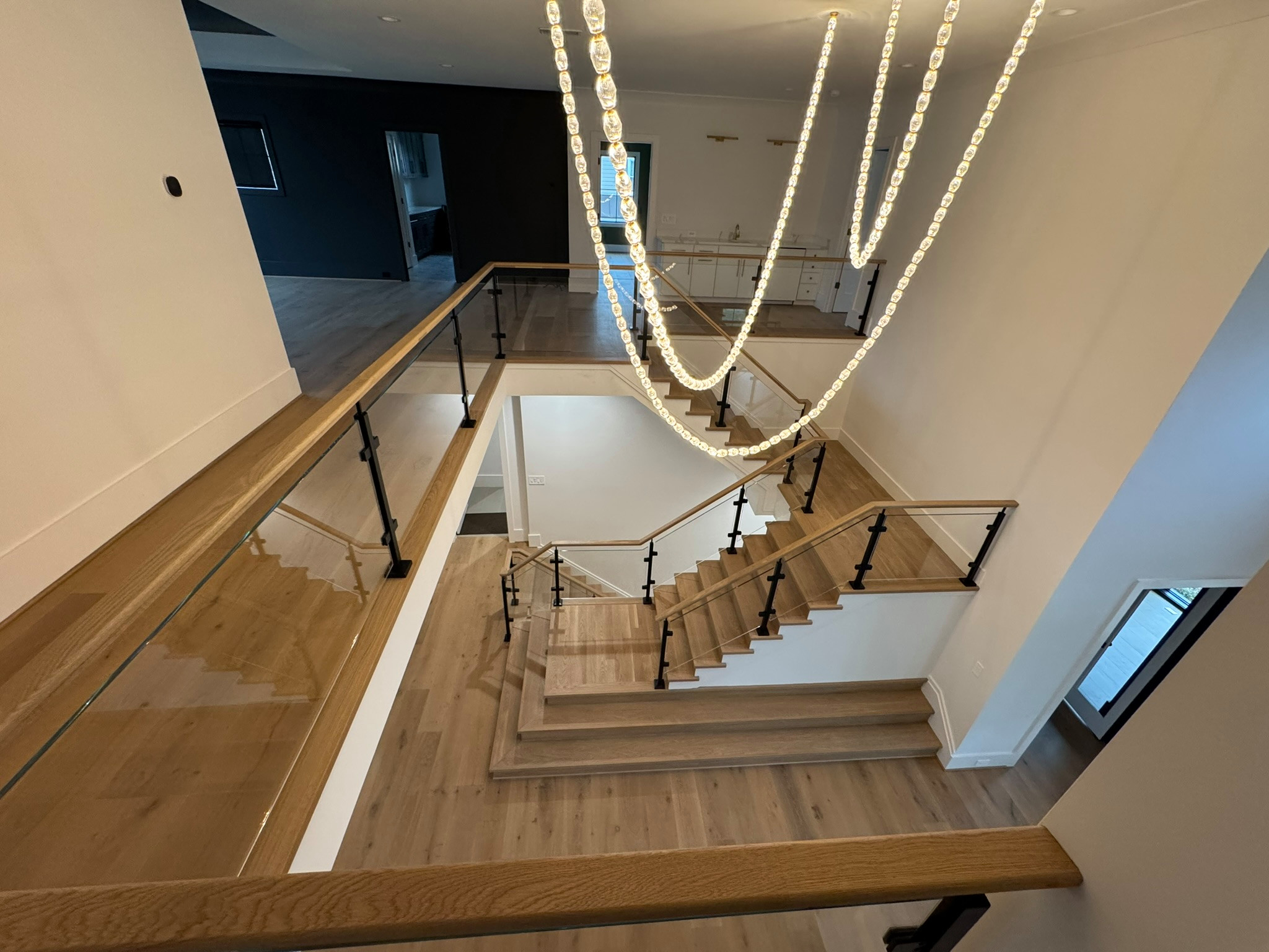 134_Modern White Oak Stair with Glass Balustrade, Vienna, VA 22180