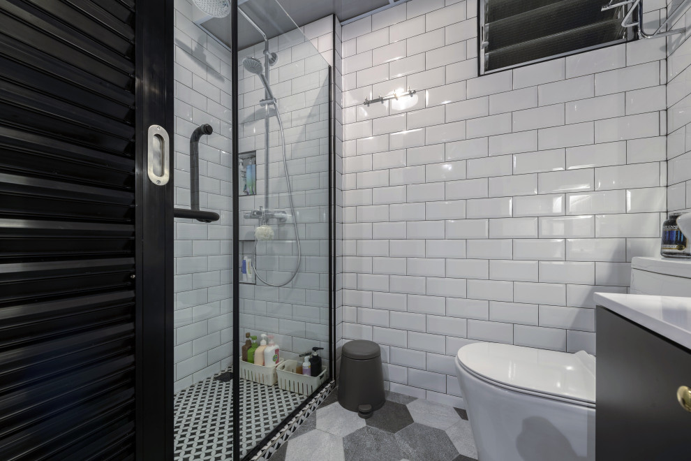 Industrial bathroom in Singapore.