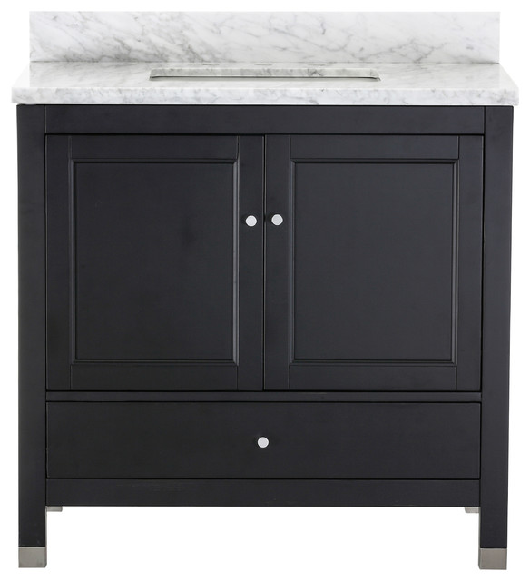 Rohan Contemporary Black Bathroom Vanity With Marble Top Rohan Contemporary Black Bathroom Vanity With Marble Top 36