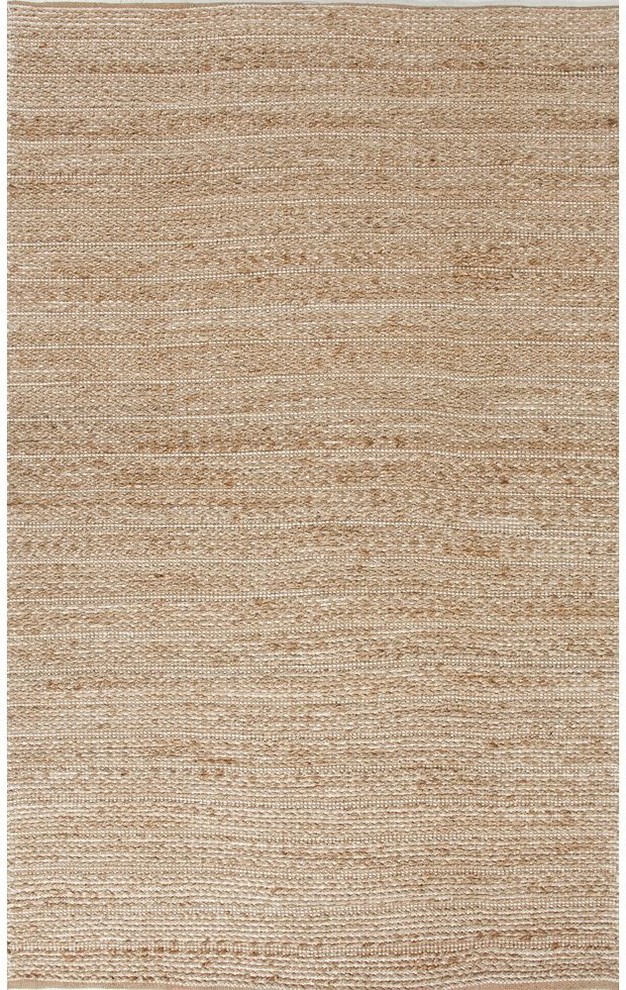 Jaipur Rugs Naturals Solid Pattern Jute/Cotton Taupe/Ivory Area Rug, 2.5 x 4ft