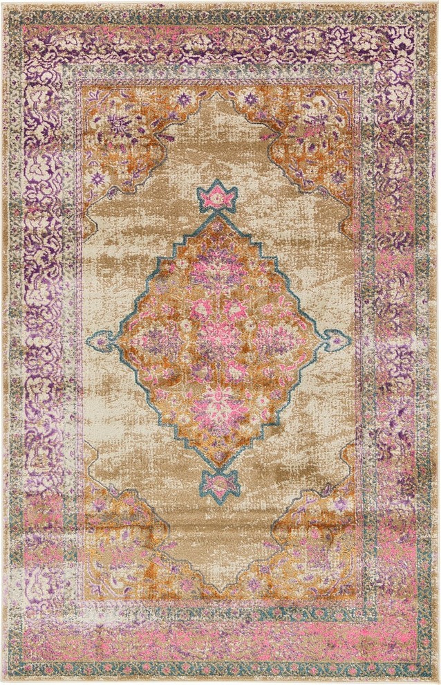 5'x8'Stockholm Beige Area Rug