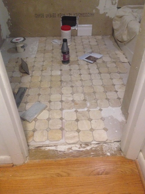 Tiling Bathroom Door Threshold tile threshold between bathroom and hardwood floor - 1/2" reducer Tiling Bathroom Door Threshold tile threshold between bathroom and hardwood floor - 1/2" reducer