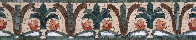 Floral Marble Mosaic Border, 6"x12"