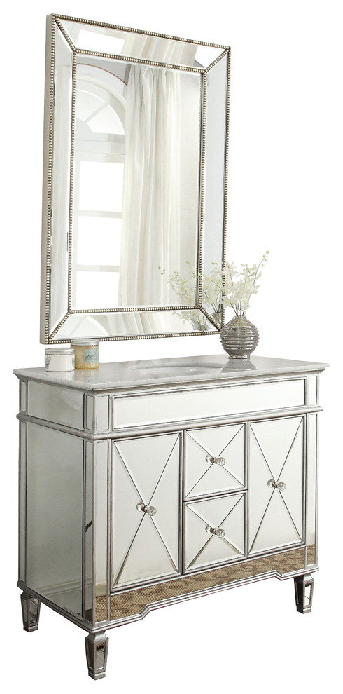 40" Mirrored Adelia Bathroom Vanity With Ramsey Mirror DH-13Q332, MR2375