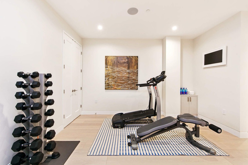 Contemporary home gym in San Francisco.