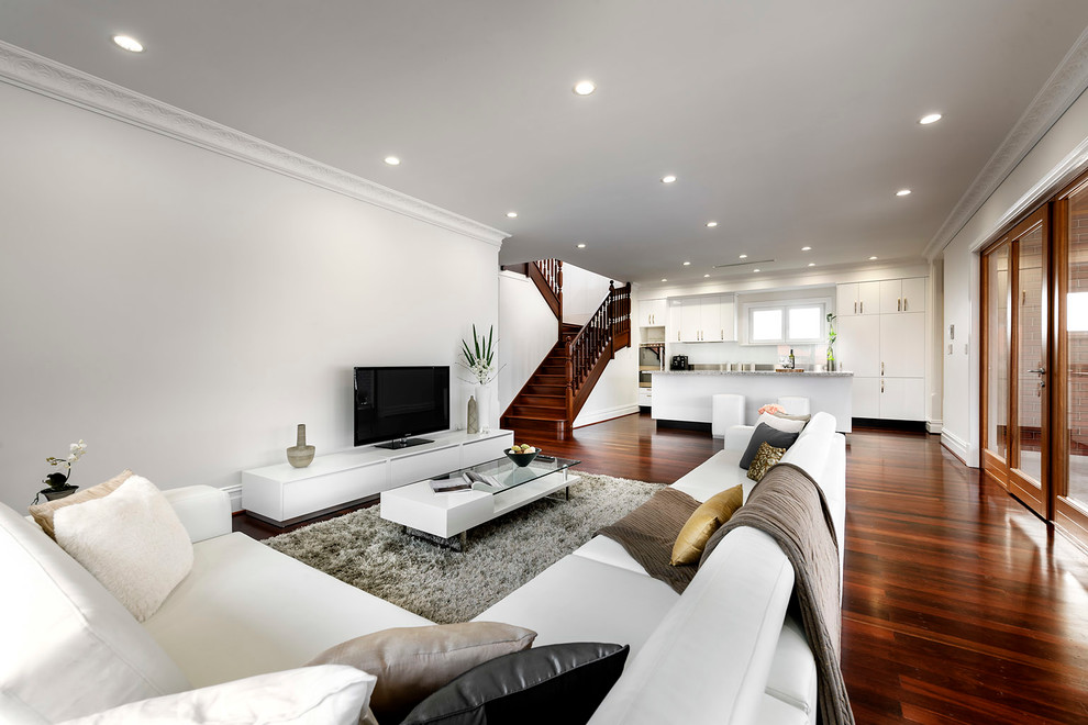 Photo of a contemporary living room in Perth.